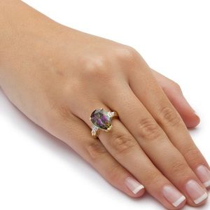 Mystic fire topaz ring.